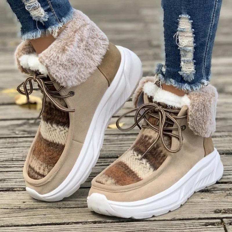 

Winter New High-top Snow Boots Women Platform Warm Cotton Shoes for Women Fashion Plush Comfortable Women Boots Zapatos De Mujer