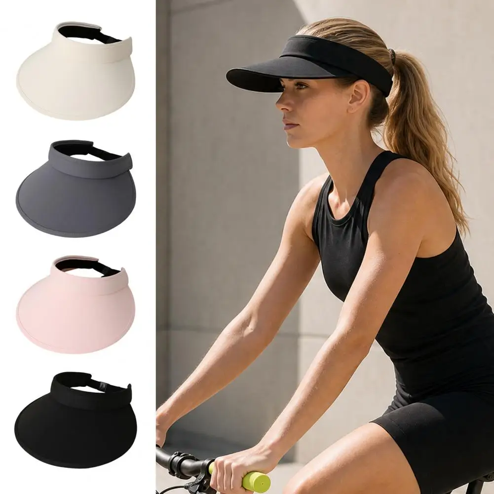 Adjustable Anti-slip Cap Wide Brim UV Protection Sun Hat, Open Top Sun Visor Hat, Lightweight for Outdoor Sports Hiking Cycling