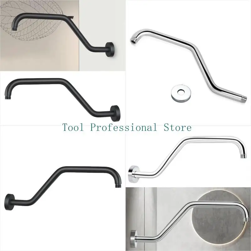 

57QF Shower Arm Wall Mounted Matte Black for Fixed and Handheld Showerheads