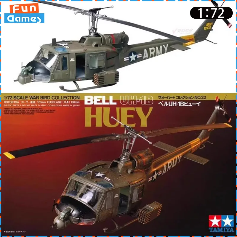 

1/72 TAMIYA Assemble Figure Bell UH-1B Huey General Helicopter 60722 Assembly Model Uncolored Ornament Custom Toy Birthday Gift