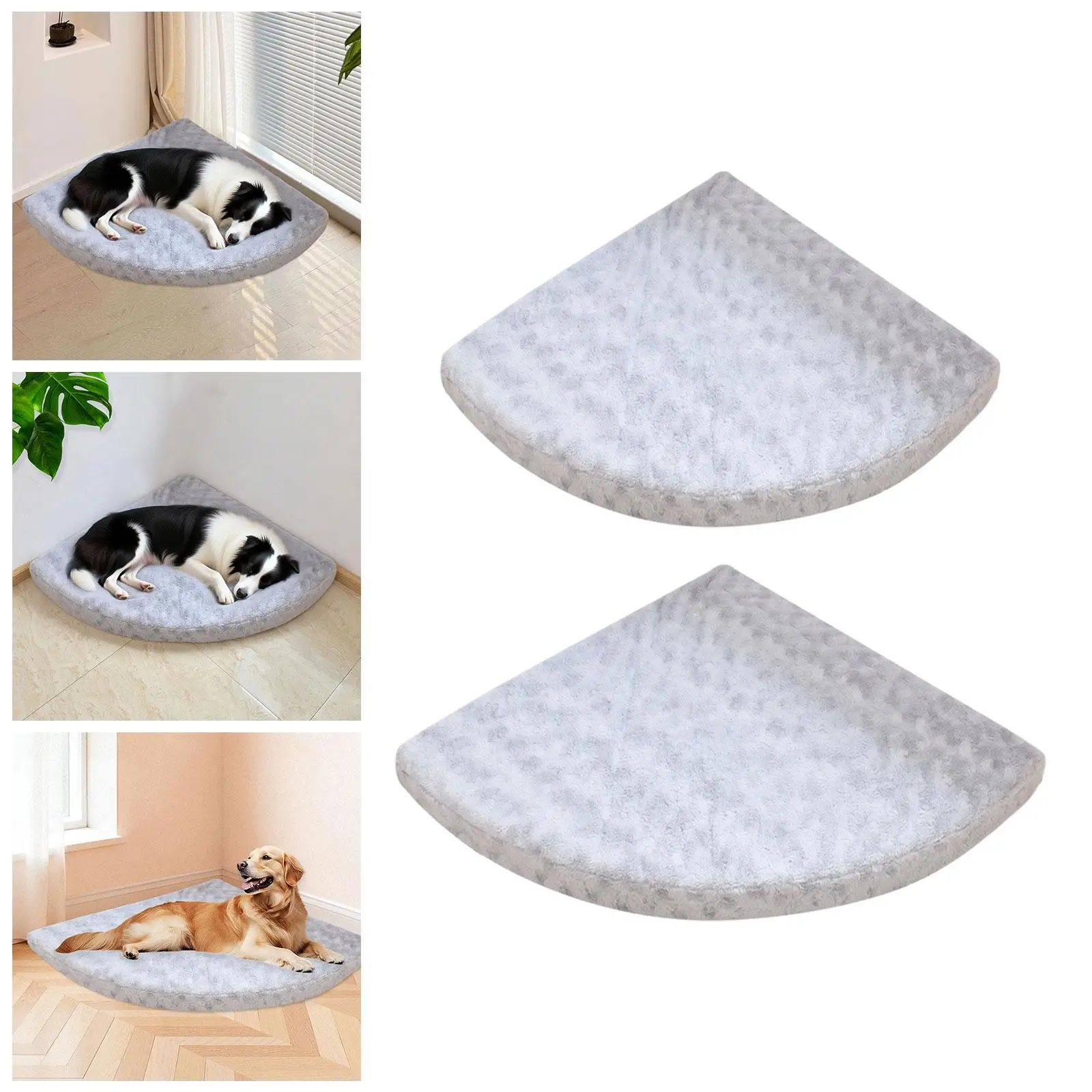 Cama de Esquina de Lujo para Perros, con Funda Extraíble y Lavable, Colchoneta Gruesa de Espuma, para Dormir en Balcón, Sofá o Suelo