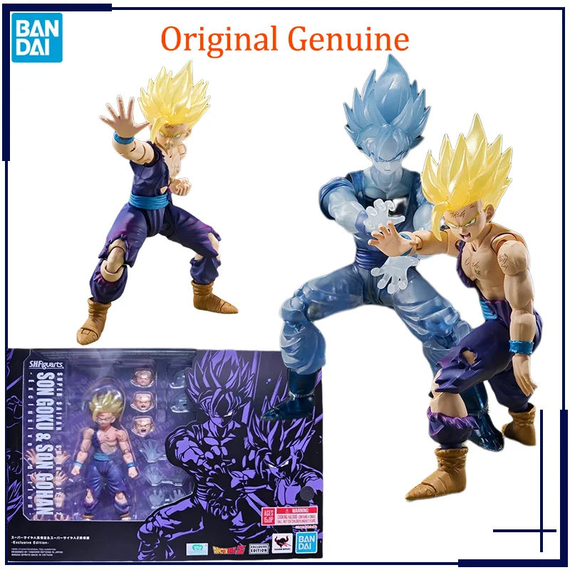 Original Genuine S.H.Figuarts SHF DRAGON BALL Z SUPER SAIYAN SON GOKU SONG GOHAN Exclusive Edition Bandai Anime Model Action