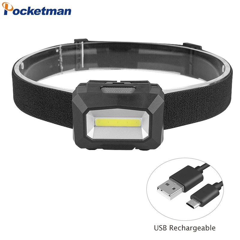 

Portable COB LED Headlamp USB Rechargeable Headlight Super Bright Mini Head Lamp Multi-functional Head Flashlight for Camping