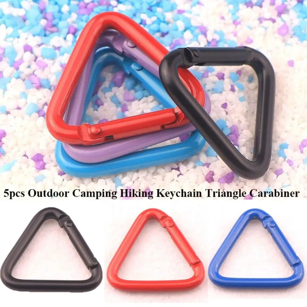 5pcs 6 Colors Carabiner New Triangle 34*31*4.0mm Outdoor Snap Clip Bottle Hook Outdoor Tool