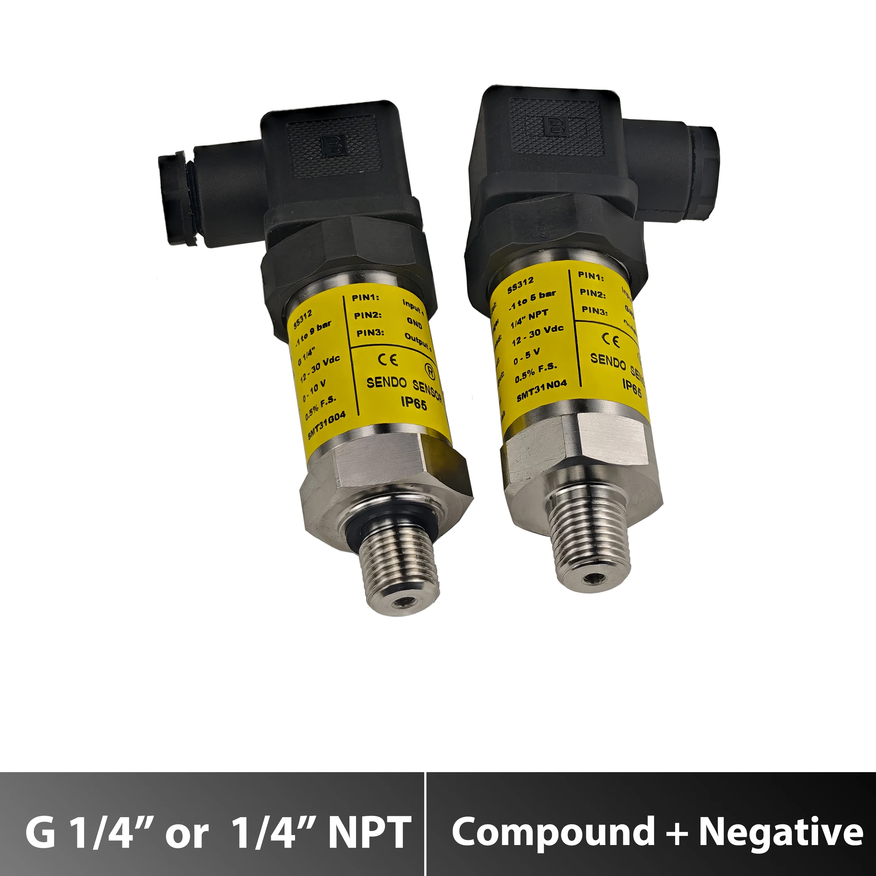 Negative Compound Absolute Pressure Sensor Transmitter 4bar 10bar 600 KPa Abs -1 to 0.6 Bar -1 5 Bar -1 3 Bar -1 0bar DIN 43650A