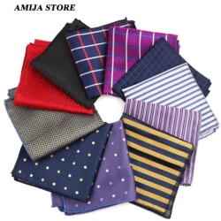 New Fashion Man Handkerchief Jacquard Woven Plaid Floral Daily Fit Party Wedding Workplace Pocket Square Handkerchief Suit Hanky