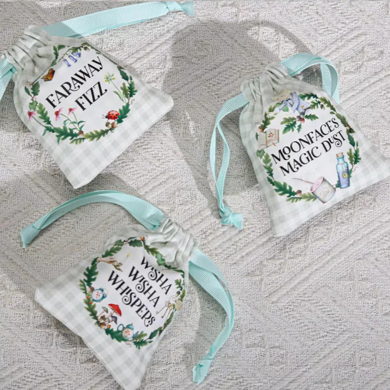 Custom Colorful Design Drawstring Gift Bags For Party Goodie Bag Candle Perfume Packing Dust Sack Makeup Jute Pouch