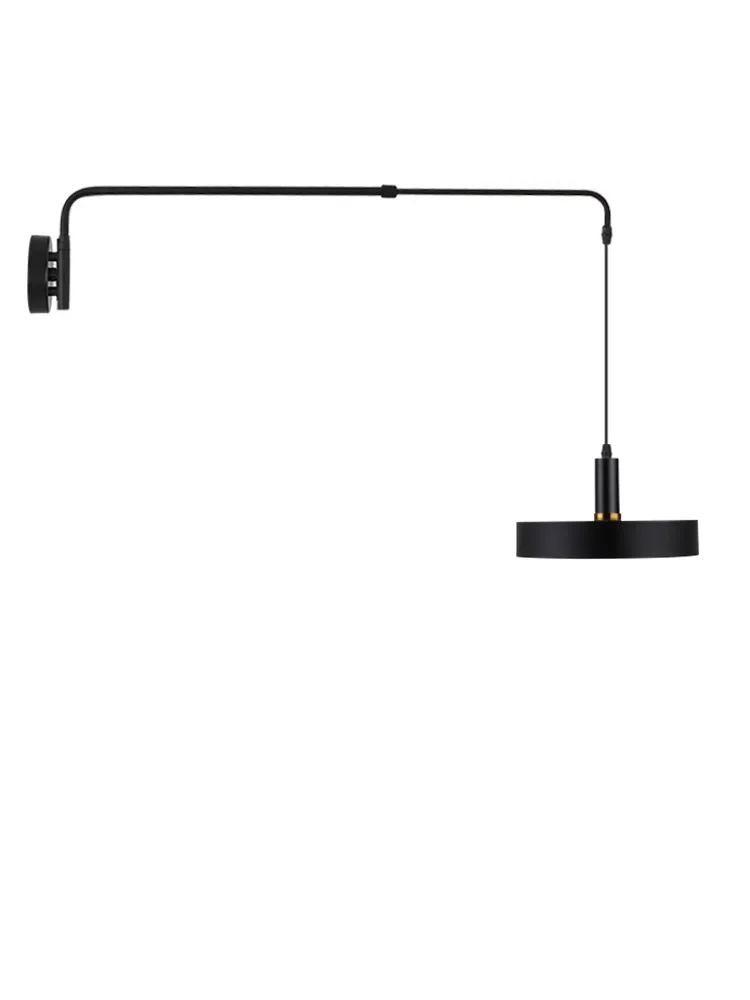 Industrial Long Pole Swing Arm Black Wall Light LED Adjustable Rotary Hanging Bedside Light Dining Table Home Living Room