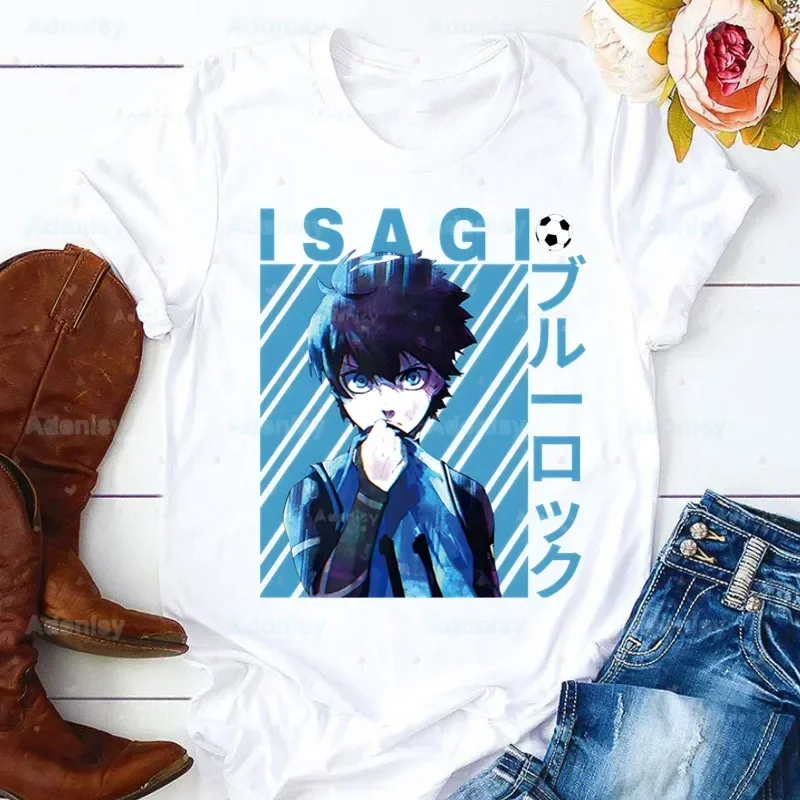 

Blue Lock Isagi Yoichi Anime Women T Shirt Girl Harajuku Korean Style Graphic Tops Kawaii Female T-shirt,Drop Ship