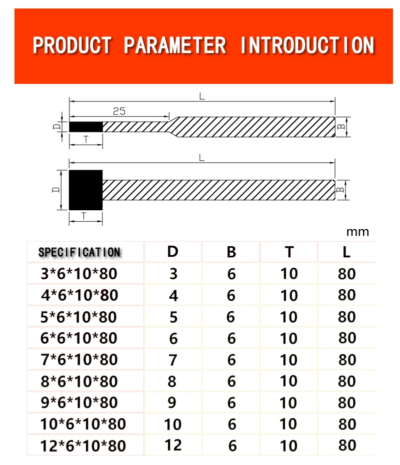 CBN Internal Mounted Points Cylinder Shape 6mm Shank 100/150/400 Grit For High Carbon High Chrome Hard Steel Machining