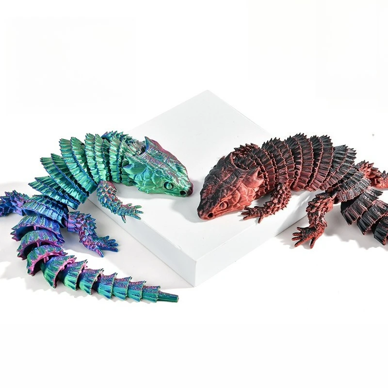 

New 3D Printed Lizard Figurines Articulated with Moveable Joints Ornament with Openable Mouth Gift for Adults Kids Home Decor