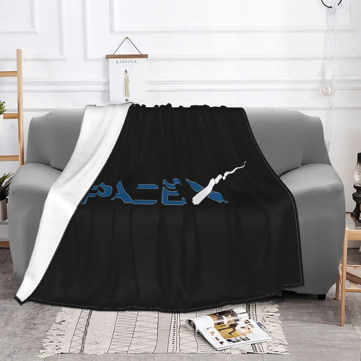 Spacex Space X Logo For Men Plus Size 3Xl Group War Dj Hip Hop Popular Style Oversize Style Throw Blanket