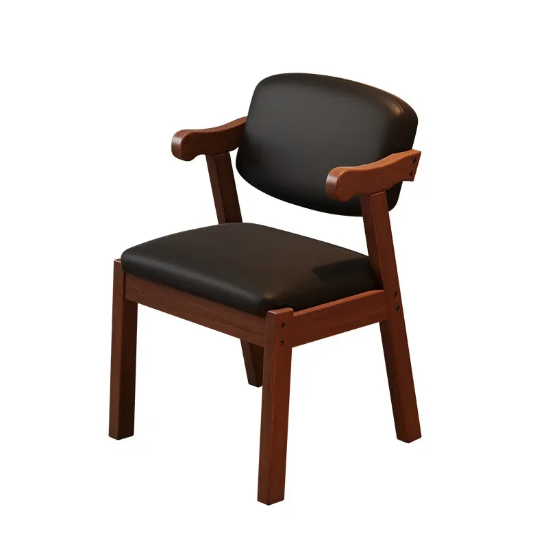 Solid Wood Computer Chair Ergonomic Desk Seat for Home Office Study Dorm Bedroom Comfortable Backrest Writing Work Stool