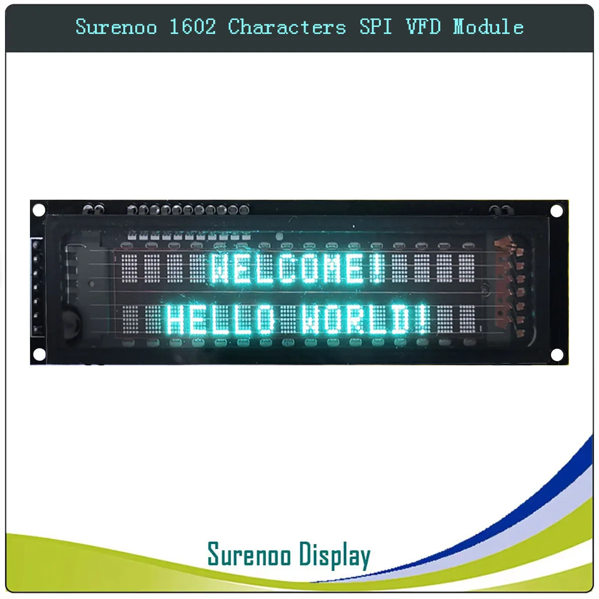 Surenoo 7P 1602162 16X2 المسلسل SPI VFD وحدة عرض LCD شاشة لرمز اردوينو STM32 C51