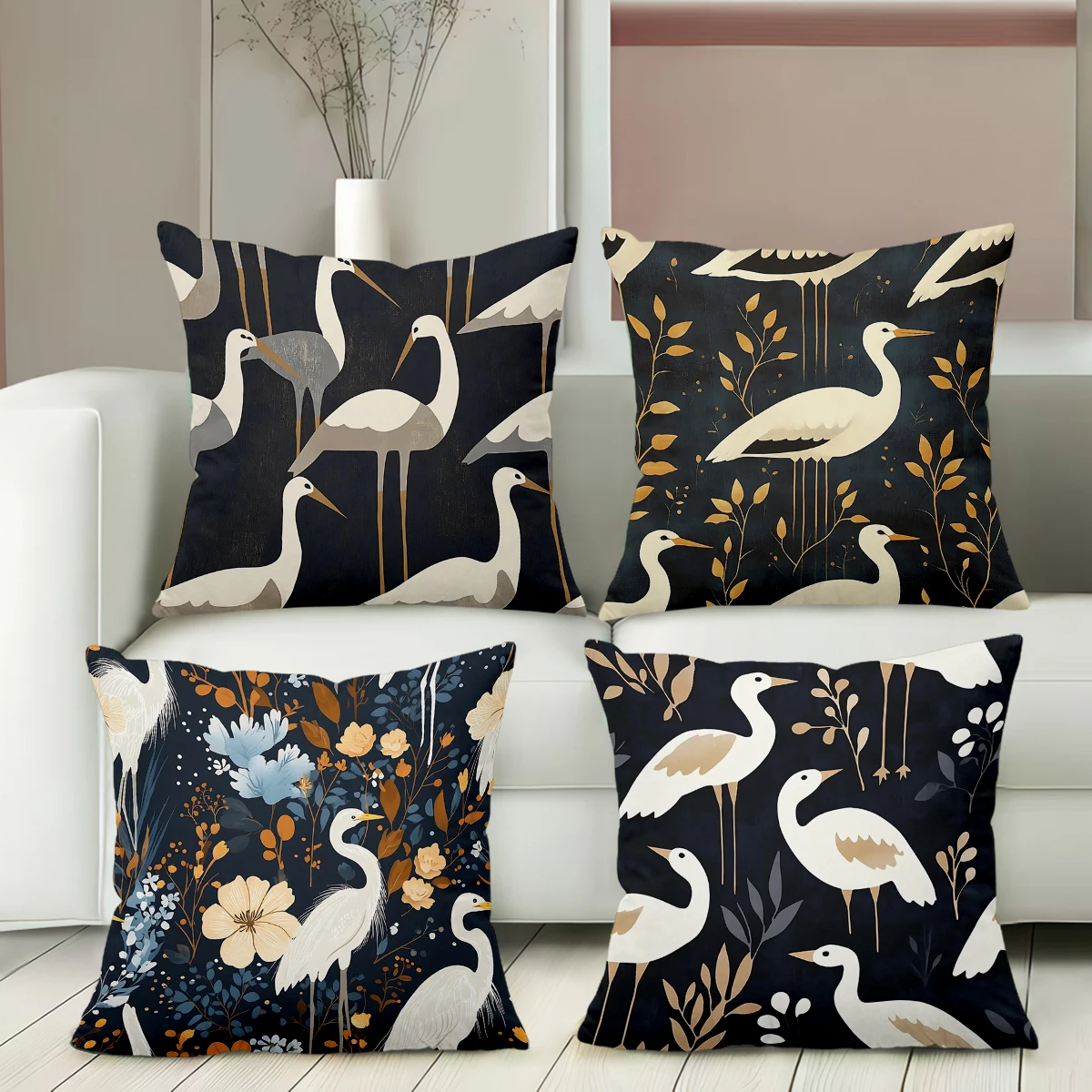 Heron Patterned Cus…