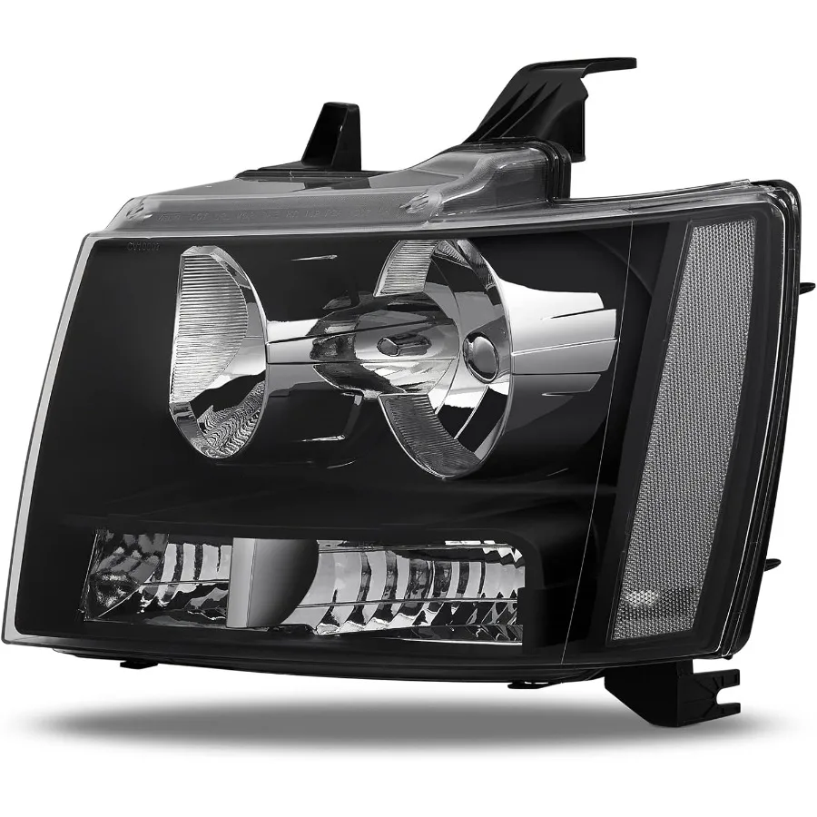 Headlights Assembly for 2007-2014 Chevy Tahoe Suburban 1500,07-13 Chevy Avalanche Suburban 2500 Replacement Headlamp Pair, Black