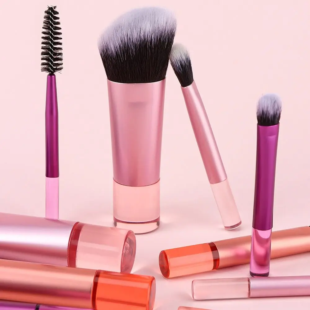 10 pezzi mini set di pennelli per trucco da viaggio pennelli per eyeliner matita per sopracciglia kit di pennelli cosmetici strumenti cosmetici multifunzione portatili ragazza