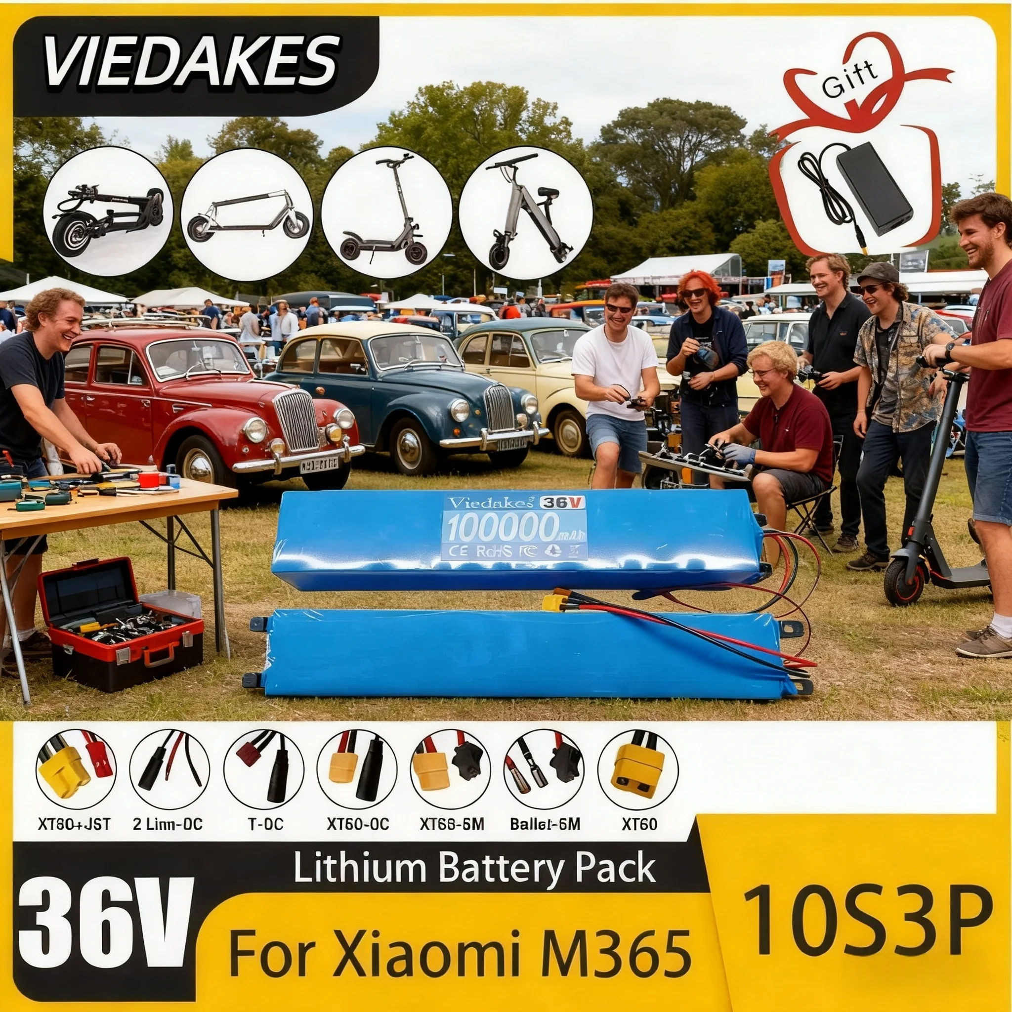 

36V 10.5Ah 7.8Ah 18650 10S3P Li-ion Battery Pack for FIIDO D1/D2/D2S/D4S Folding Moped City Bike Battery