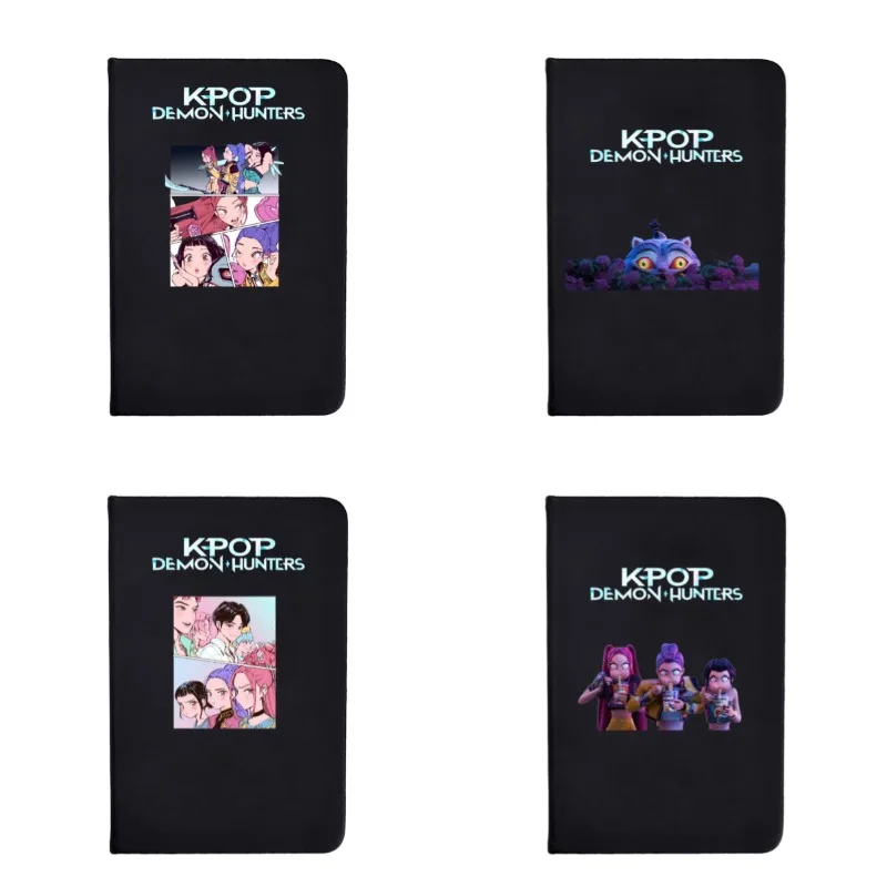 

KPop Demon Hunters красивый блокнот с мультяшным рисунком аниме товары черный блокнот небольшой подарок