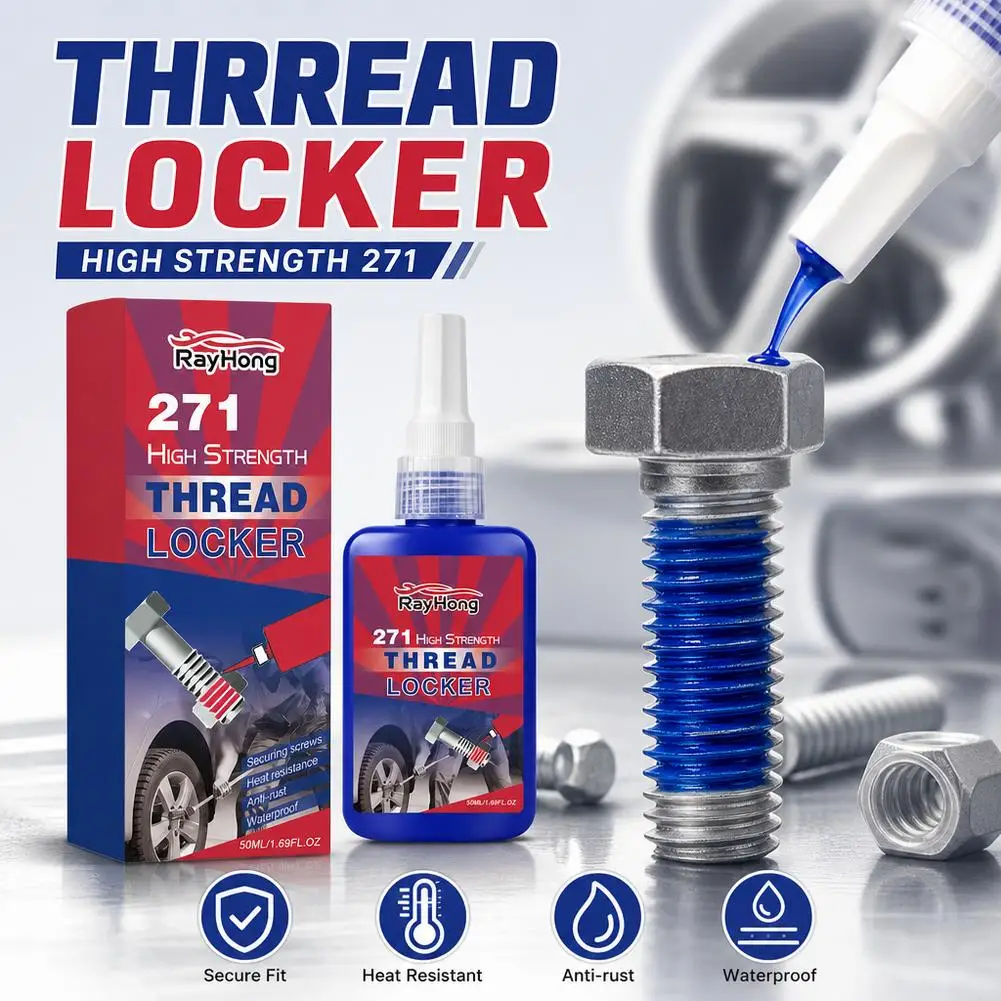 271 Thread Locking Agent Anaerobic Sealant, Anti-Loosening Sealant for Pipes High-Pressure Fuel Systems, and Metal Thread Fasten