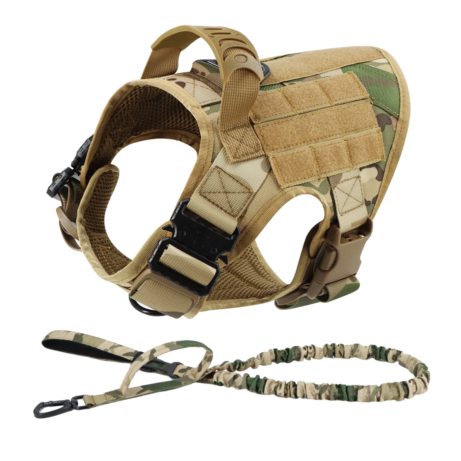 Tactical Large Dog Harness Vest and Leash Set for German Shepherd Malinois