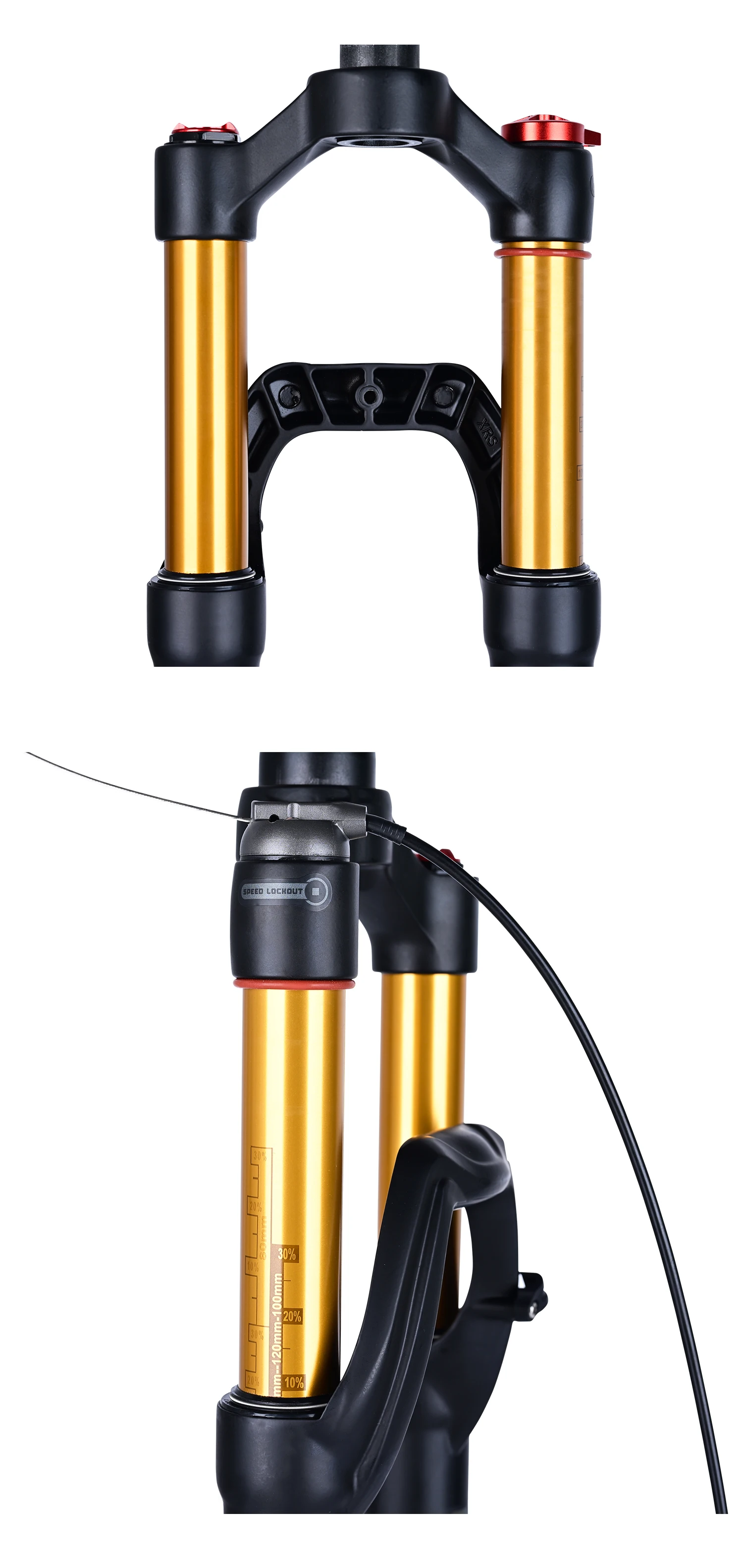 Nanlio X7PRO Fahrrad-Federgabeln, Öl-Gas-Gabel, 120/140 mm, Federweg 26/27,5/29 Zoll, Dämpfung und Rückprall-Aluminiumlegierung, 1,75 kg – Detail 20