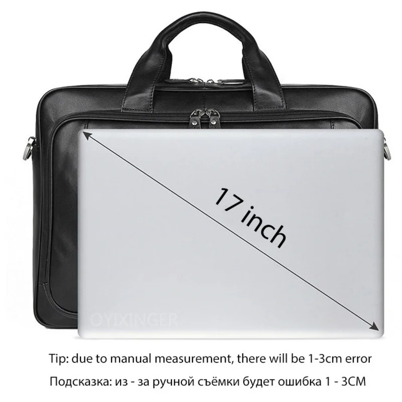 Imagem -04 - Nappa Couro Genuíno 17 Polegada Bolsa para Portátil Bolsa de Negócios dos Homens Maleta Viagem Bolsas de Computador de Trabalho Luxo Bolsas Classe Superior