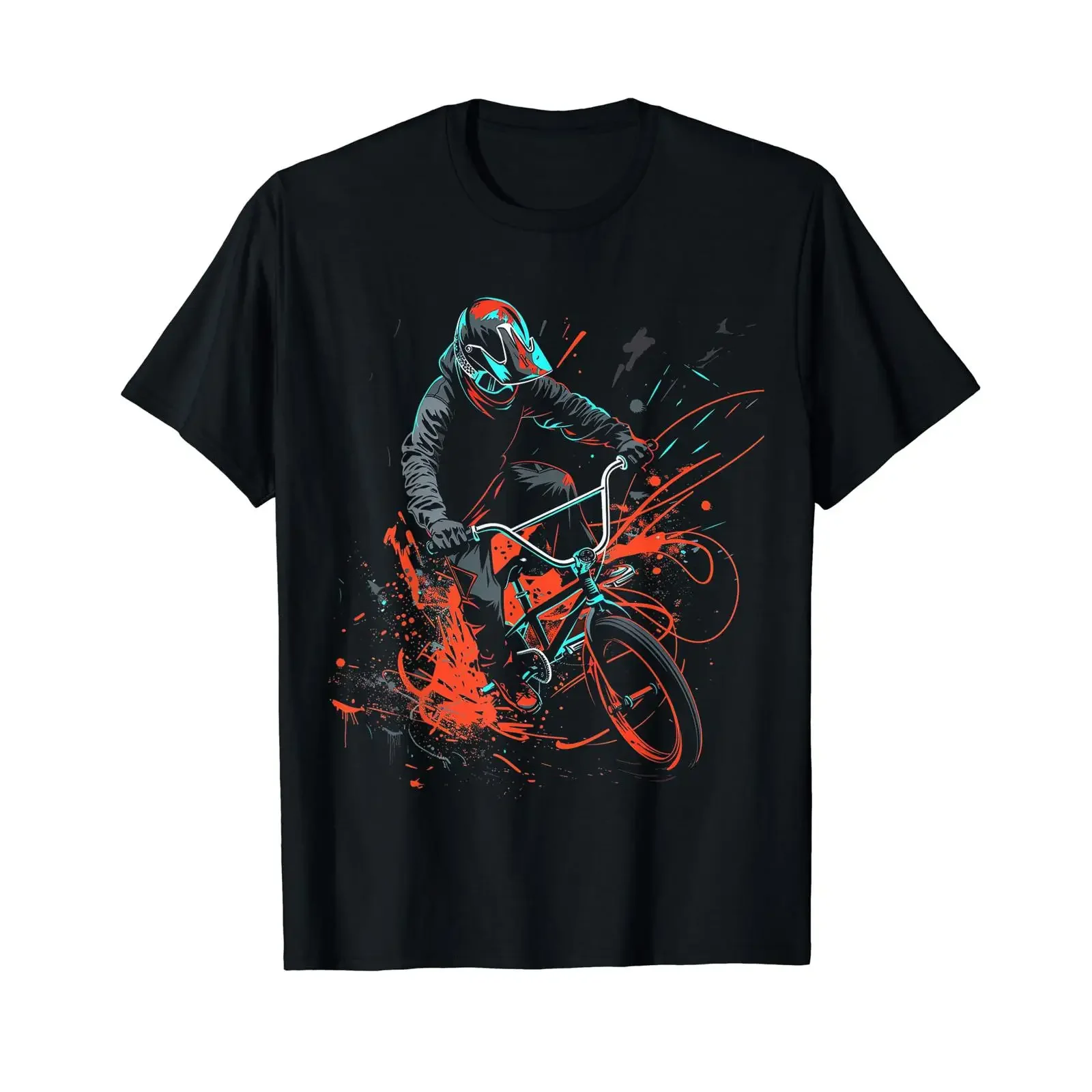 Freestyle BMX Graffiti T Shirt black vintage Washed Casual streetwear fashion Breathable graphic Slightly Comfortable