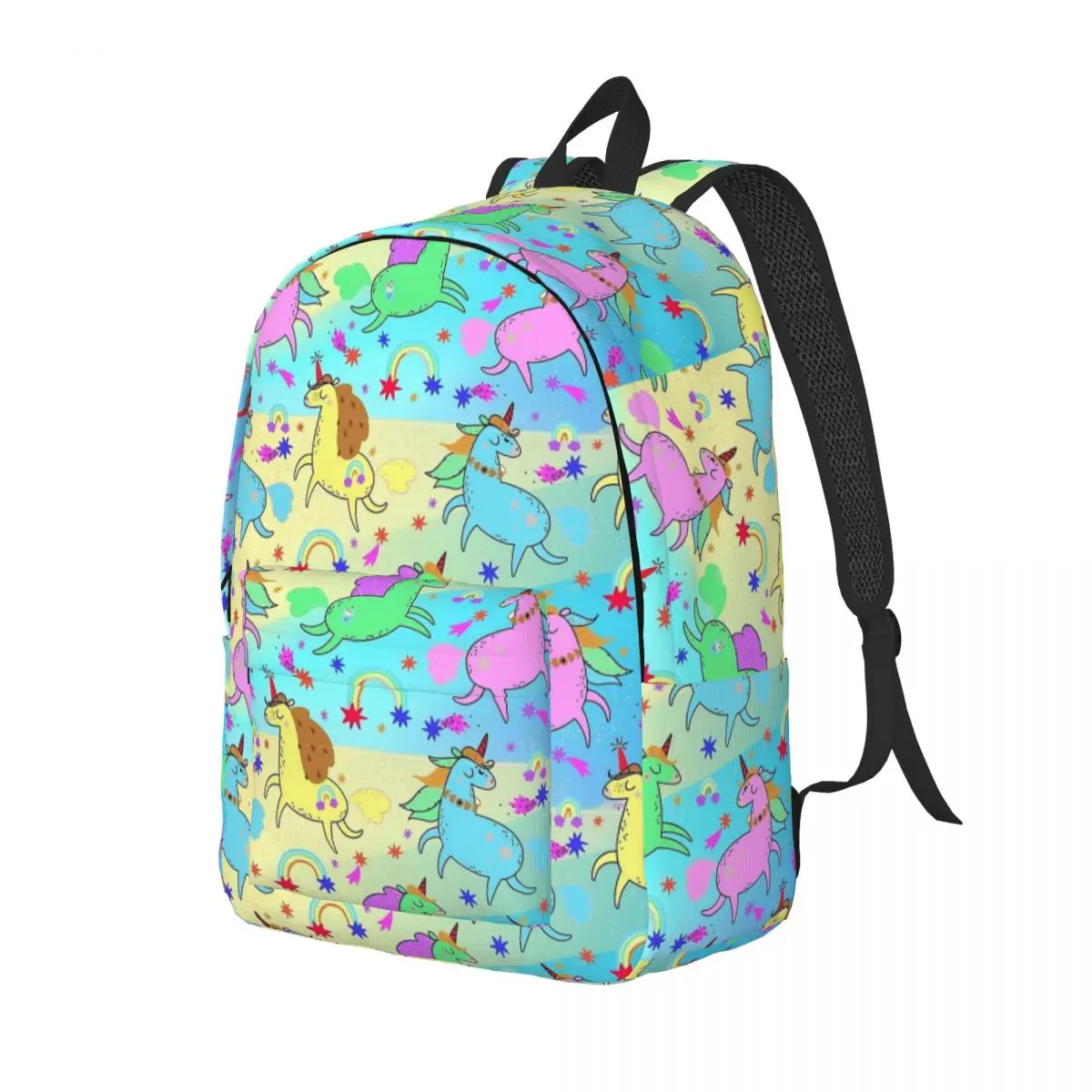 Bunter Einhorn liebhaber für Teenager Schüler Schule Bücher tasche Cartoon Pony Leinwand Tages rucksack Middle High College Reisen