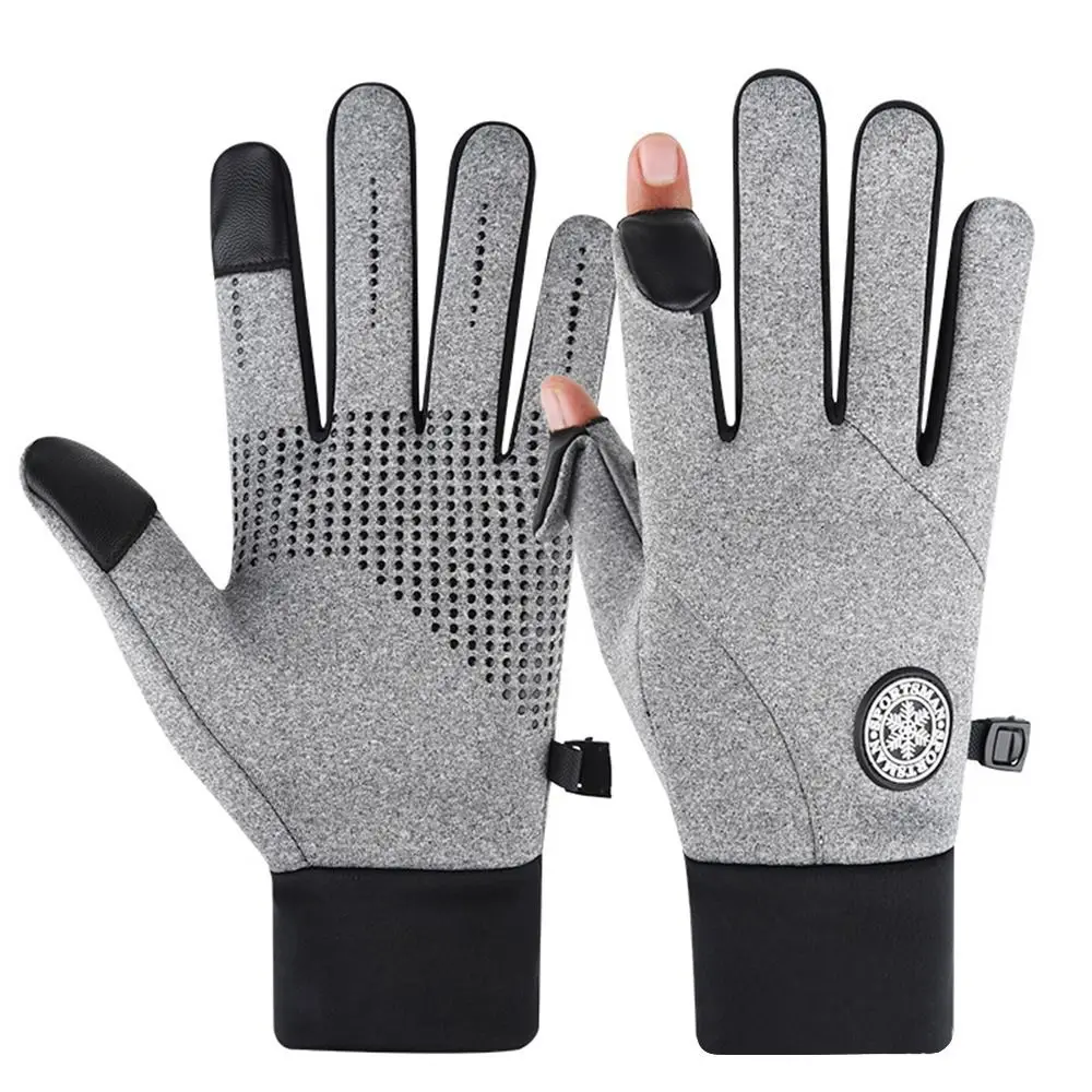 1Pair Unisex Waterproof Full Finger Gloves Multifunctional Warm Cycling Gloves Anti Slip Touch Screen Flip Over Gloves Cycling