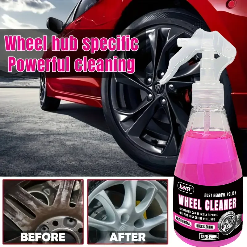 KJM 190ML Car Wheel Cleaner Powerful Decontamination Polish Remove Brake Dust Dirt Stains Restore Wheel Rim Surface Luster