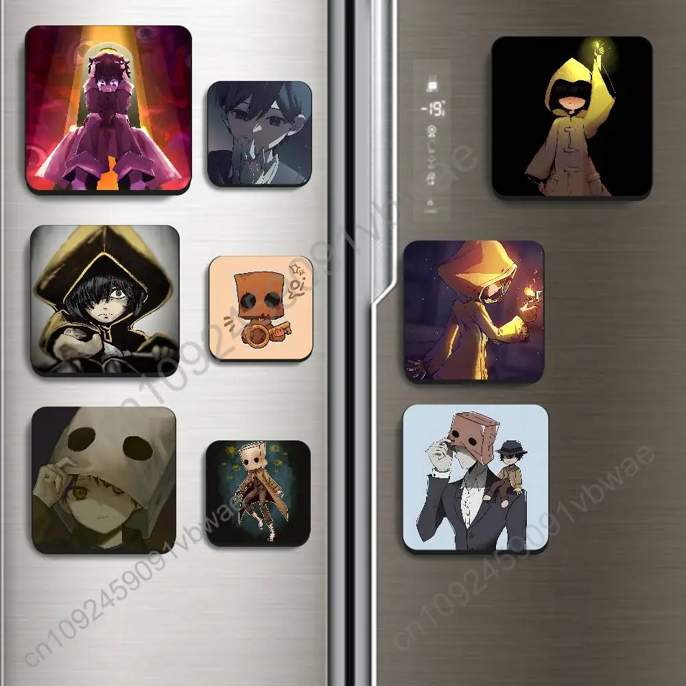 

game Mono Dark Six Little Nightmares Black Square Plastic Fridge Magnet, for Magnetic Sticker No Trace Left, Durable