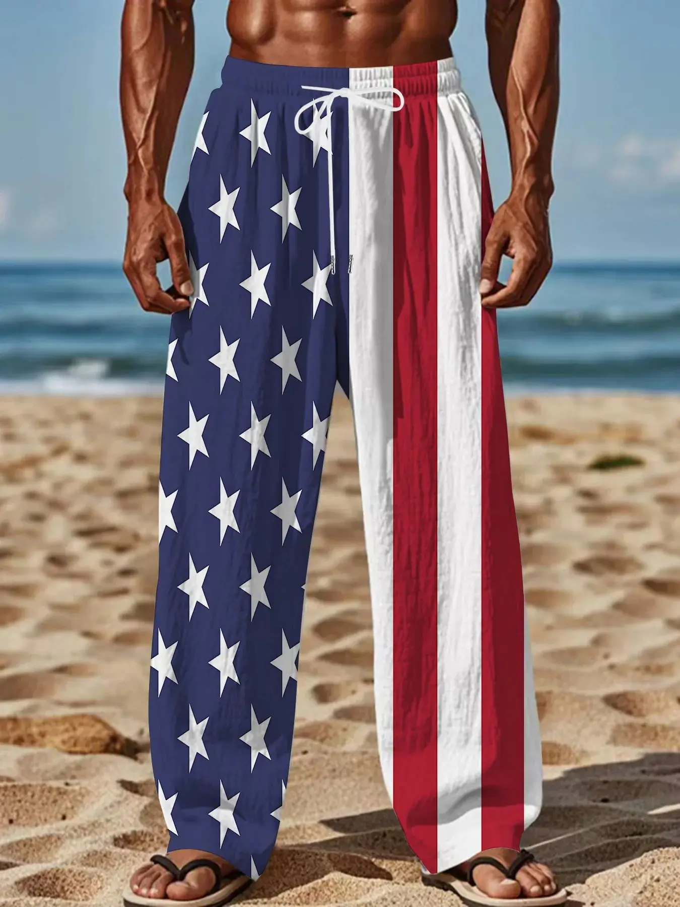Neue Herren Retro Loose Straight Leg Freizeithose, Europäischer und Amerikanischer Modestil Atmungsaktive Schnelltrocknende Hose – Detail 4