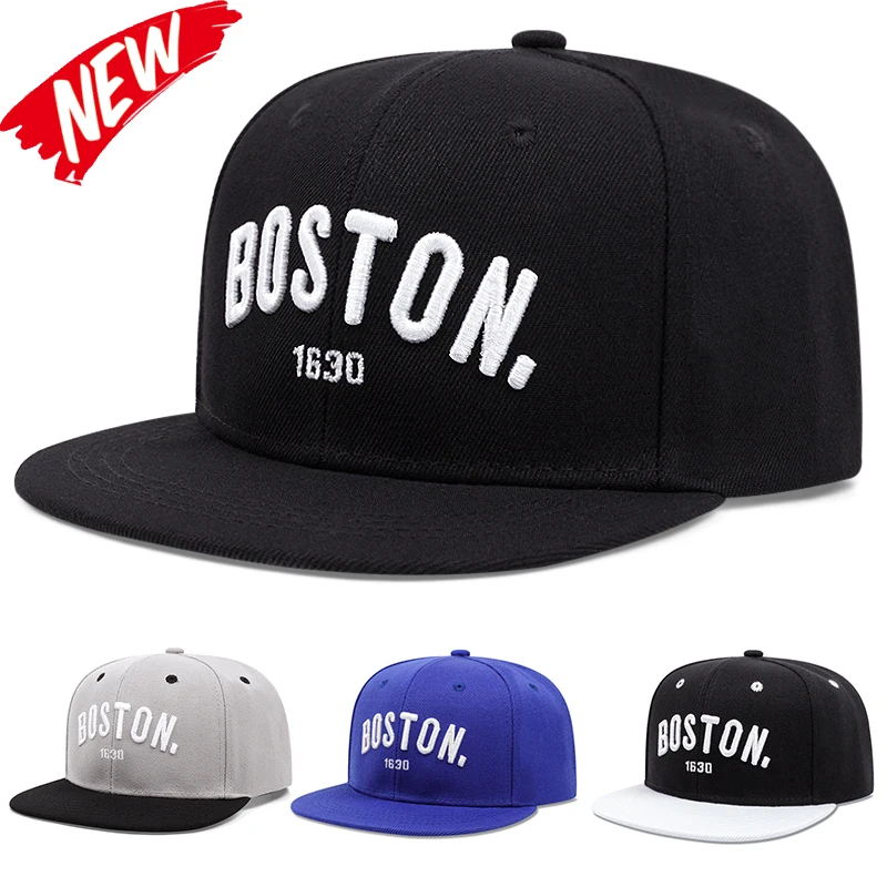 Fashion BOSTON Cap Men Women Adjustable Hip Hop Baseball Cap For Unisex Adult Outdoor Casual Sun Hat Cotton Snapback Hats