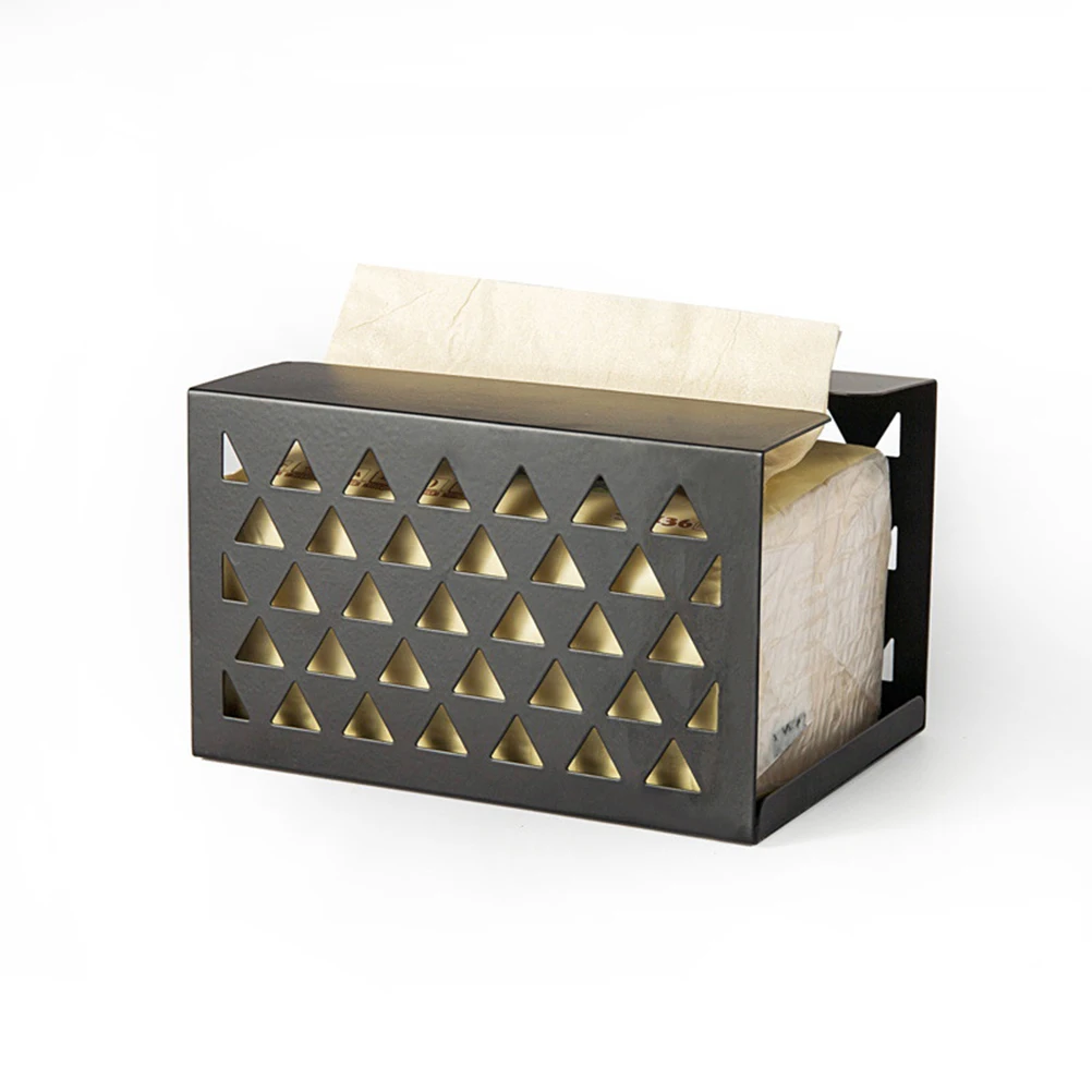 

Iron Art Tissue Box Paper Holder Napkin Storage Hollow Structure Home Office Car Decorative Easy Replacement Ideal