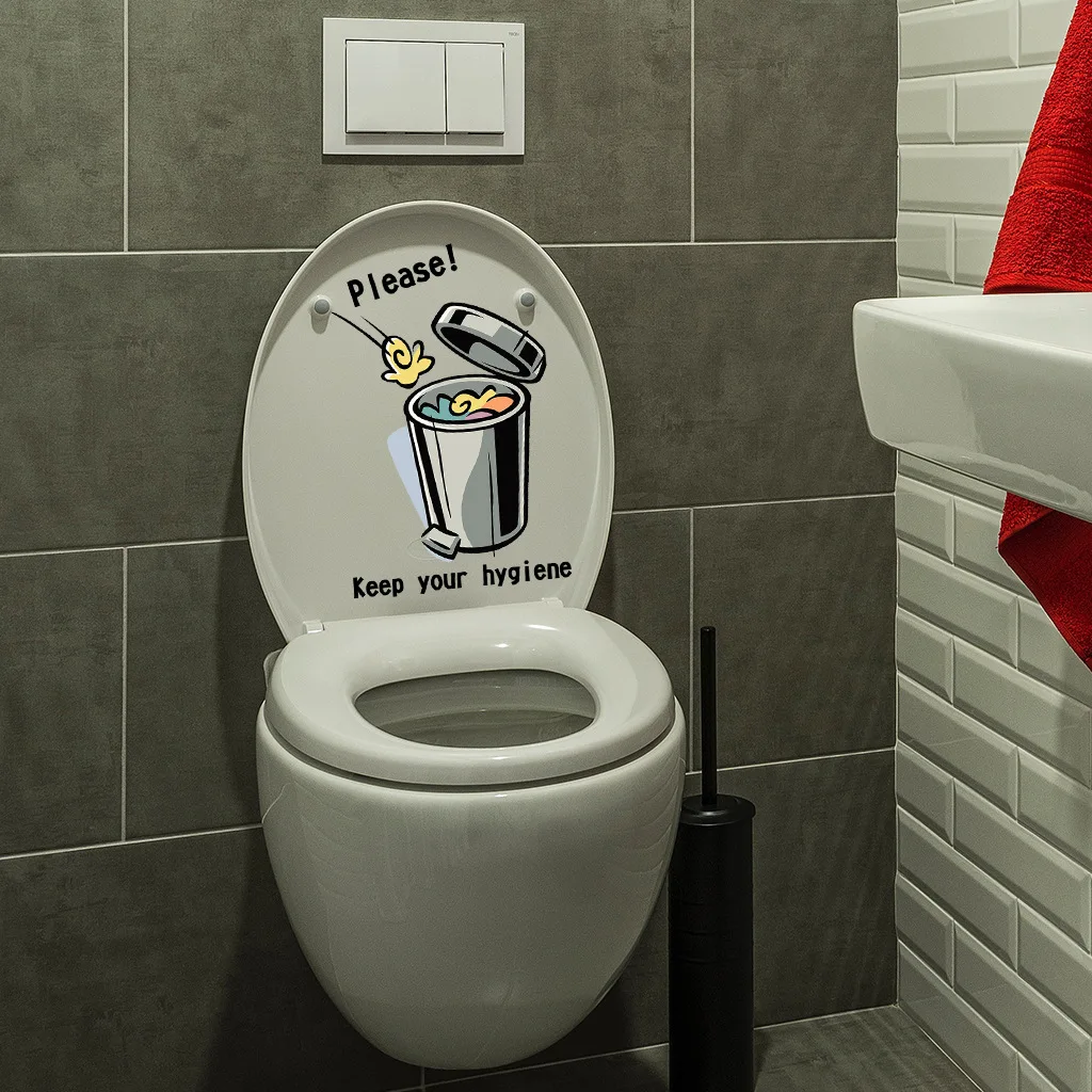 Trash Decal For Doors - Removable Vinyl Sticker For Kitchen, Bathroom, Office