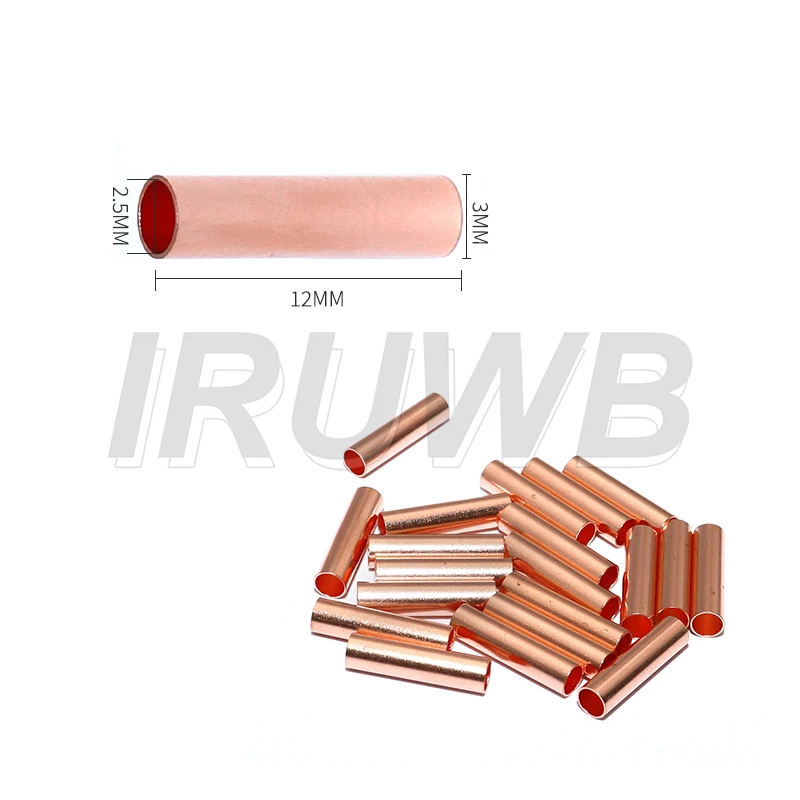 100Pcs Copper Ring Terminal Wire Crimp Connector Bare Cable Battery Terminals Soldered Connectors
