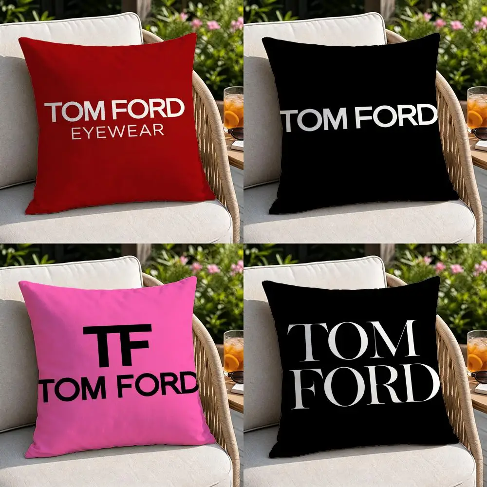 Brand-Tom FordS Cushion Cover Soft Square Throw Pillow Covers Set for Sofa Bedroom Car Home Decoration