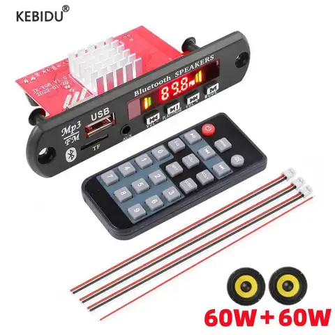60W 120W Amplifier DC 12V MP3 Decoder Board Calling Recording Bluetooth 5.0 Car MP3 Player USB Module FM With Remote Control