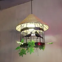 Industrial Vintage Birdcage Personality Creative Twine Restaurant Balcony Chandelier