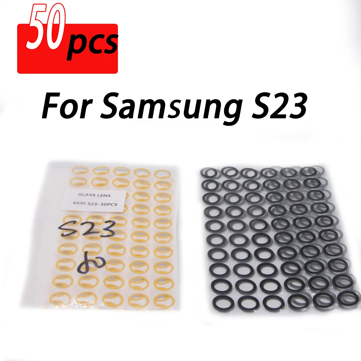 

ELECTERMI 50 PCS Back Rear Camera Lens Glass Mobile Phone Replacement Repair Parts For Samsung S23