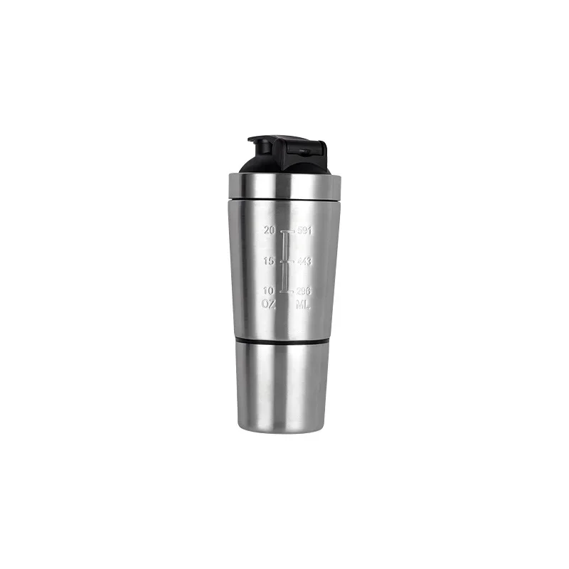 Nieuwe Rvs Cup Vacuüm Mixer Outdoor Drinken Waterkoker Afneembare Dubbele Laag Wei-eiwit Poeder Sport Shaker Fles Water