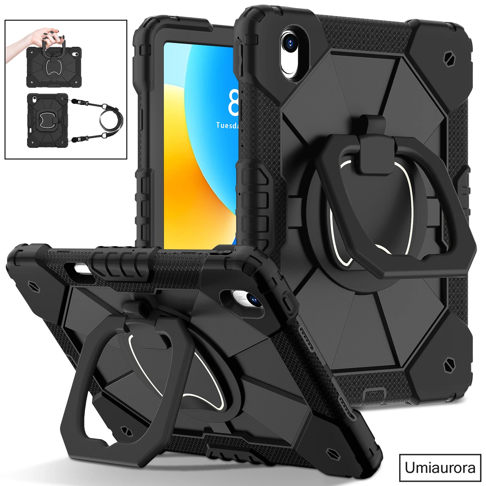 

For Huawei MatePad 11.5 inch 2023 BTK-W09/W00 BTK-AL09 Full Body Tablet Case 360 Rotation Hand Ring Stand Shockproof Armor Cover