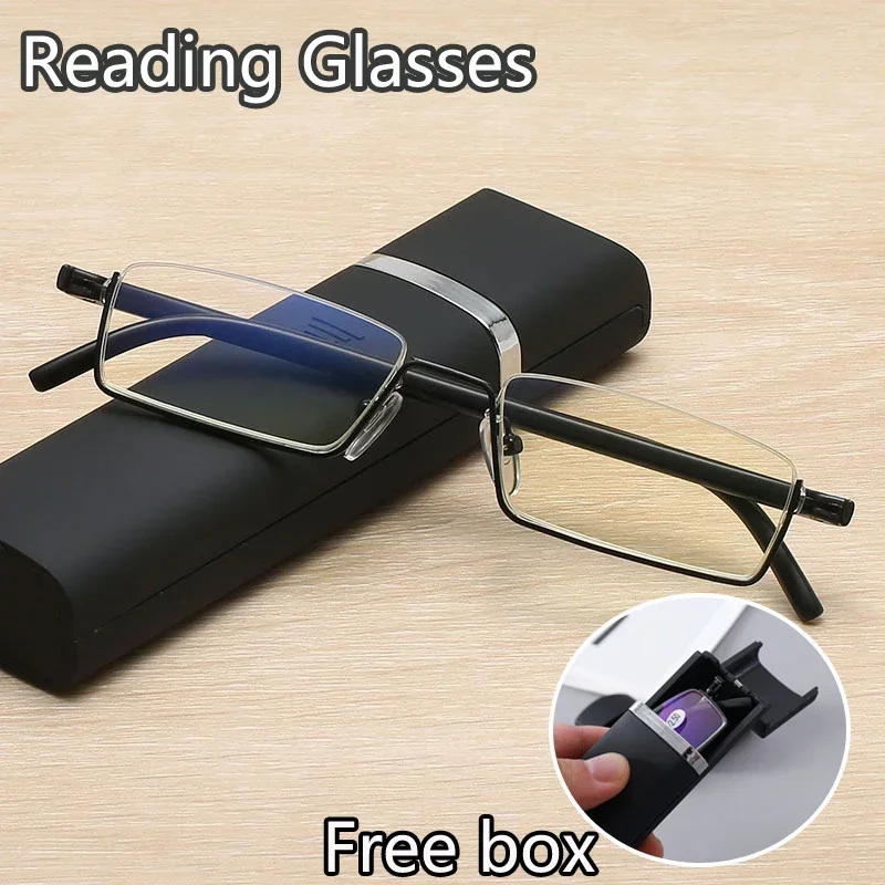 Anti-Blue Light Reading Glasses TR90 Half Frame Women Men Finished Presbyopic Eyeglasses Eyewear With Case Diopter +1.0 To +4.0