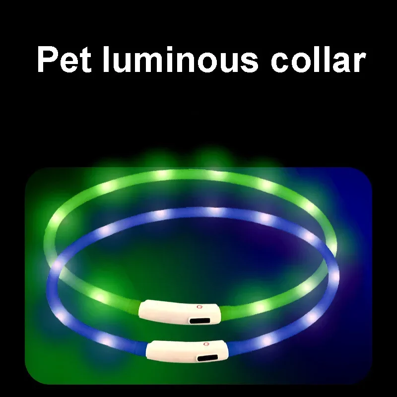 

USB Charging Led Dog Collar Flash Night Safety LED Glow Pet Supplies Cat Collars Dogs Can Be Freely Cut Pet products 1*70cm