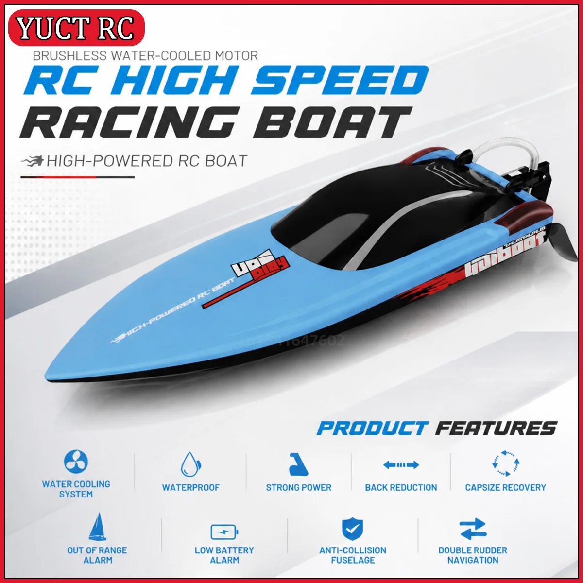 Hot Sale UDIRC UDI025 Brushless RC Speedboat 2.4G High Speed Racing Boat Waterproof Self-Righting Hull Water Toy Gift for Adults