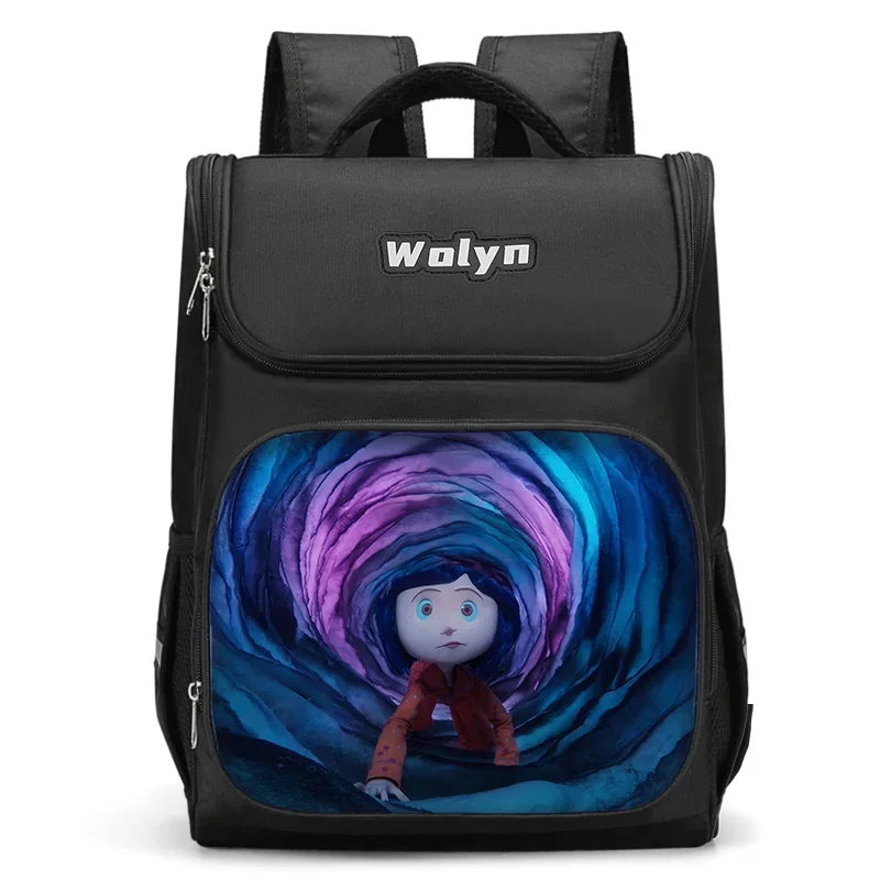 Anime Horror Film C-Coralines Large Child Backpack Boy Girl School Bag For Men Women Traveling Backpack Durable Multi Compartmen