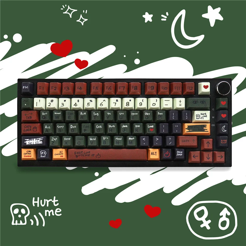 Love Story Keycaps 129 Keys PBT Sublimation Original Height for Mechanical Keyboards