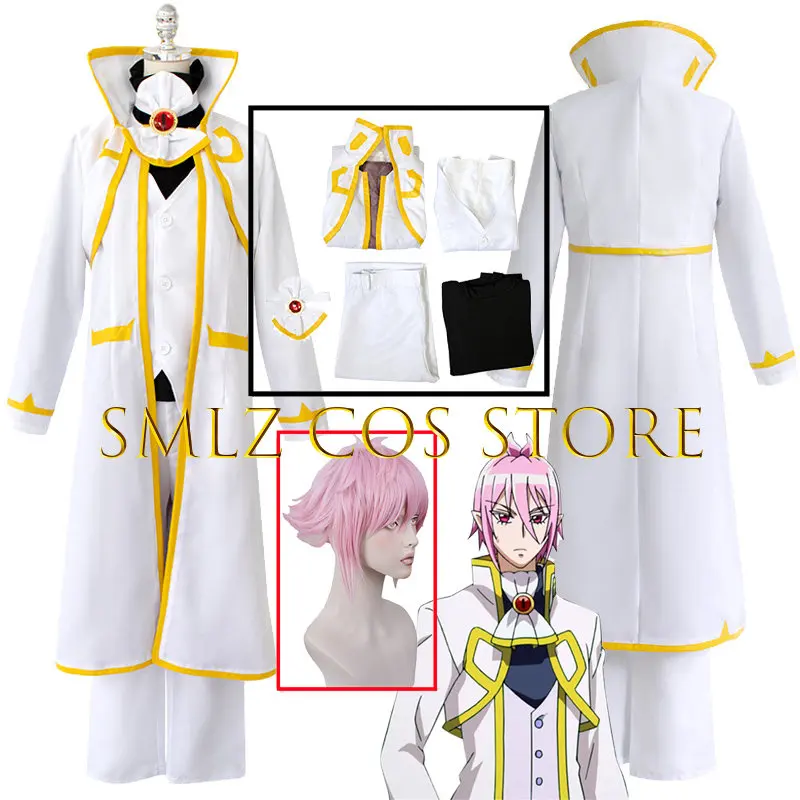 

Asmodeus Alice Cosplay Anime Welcome to Demon School! Iruma-kun Costume Men Alice Uniform Formal Suit Wig Halloween Cosplay