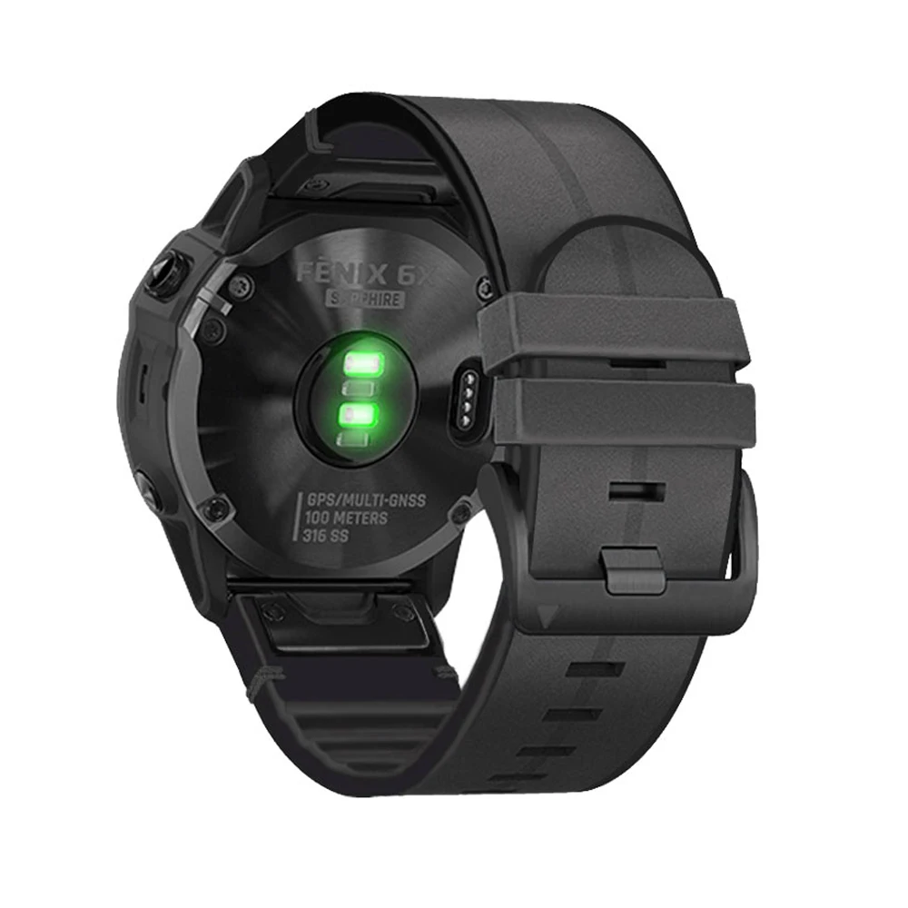 Ремешок для часов QuickFit 22 26 мм, силиконовый кожаный браслет для Garmin Fenix 6 6X Pro 7 7X 5 5X Plus Epix Gen 2